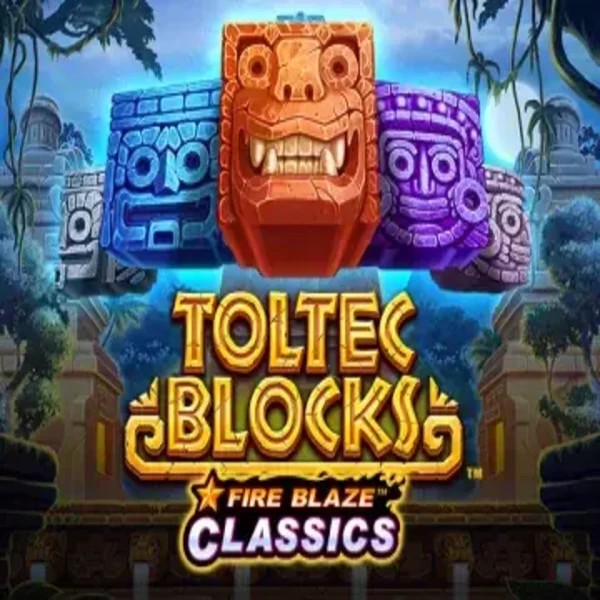 Official Slots logo: Fire Blaze: Toltec Blocks by Rarestone Gaming at Wyns Casino